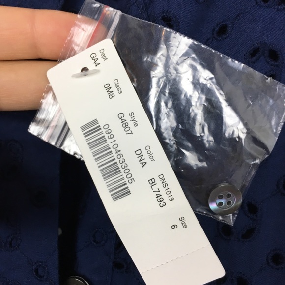 J Crew Eyelet Shirtdress in Navy - Picture 3 of 5